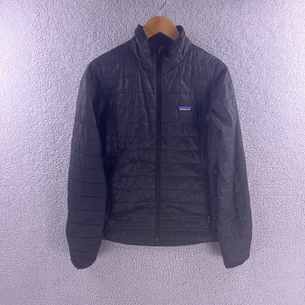 Patagonia Nano Puff Jacket Womens Small Black Insulated Full Zip Puffer 84217